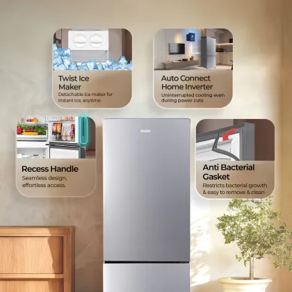 Haier HEB-242EGSA-P 237 L 2 Star Double Door Refrigerator