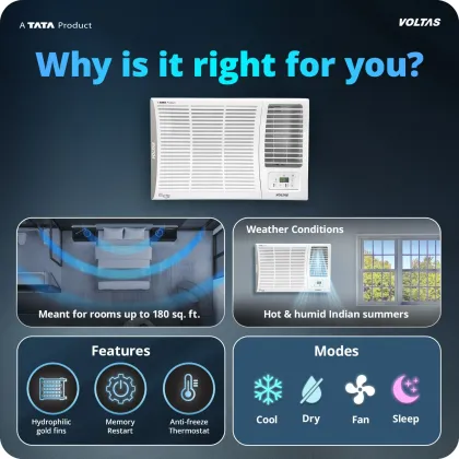 Voltas 182FS Elite 1.5 Ton 2 Star 2026 Window AC