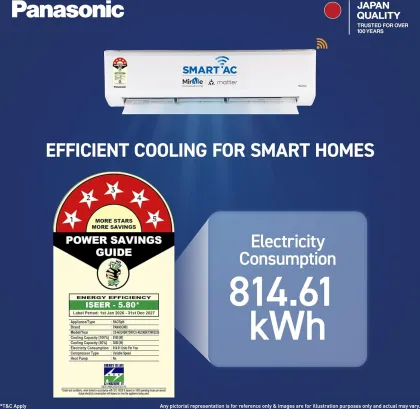 Panasonic CS/CU-NU24BKY5W 2 Ton 5 Star 2026 Inverter Split AC