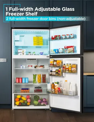 BLACK+DECKER BR2400JIMB 24 Cu Ft Double Door Refrigerator