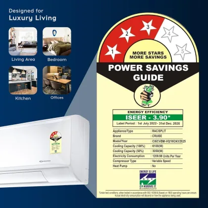 Cruise CWCVBM-VQ1W243 2 Ton 3 Star 2025 Inverter Split AC