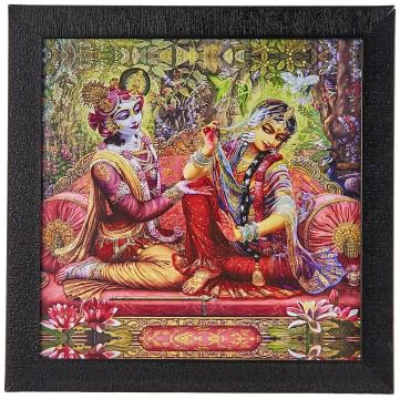 Flat 84% OFF: Saf Radha Krishna Krishna Painting , (Wood, 30 Cm X 3 Cm X 30 Cm, Special Effect Textured)