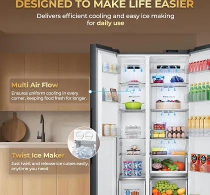 Haier HRS-615LB 540 L 3 Star Side by Side Refrigerator