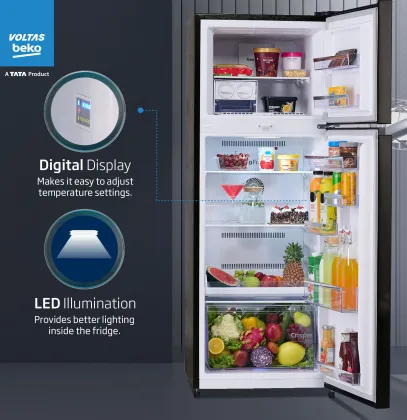 Voltas Beko RFF334C/2WPV100RXBD 283 L 2 Star Double Door Refrigerator