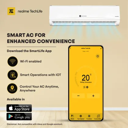 Realme TechLife 153IAA25WRS 1.5 Ton 3 Star 2025 Inverter Split AC