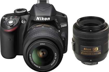 Nikon D3200 (with AF-S 18 - 55mm VR Kit + AF-S DX NIKKOR 35 mm f/1.8G DSLR Camera)