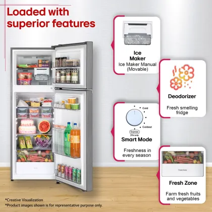 LG GLT2526XWDS 251 L 2 Star Double Door Refrigerator