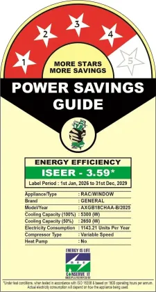 O General AXGB18CHAA-B 1.5 Ton 4 Star 2025 Inverter Window AC