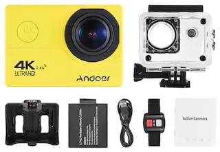 Package 2 Andoer Action Camera 4K 16M WiFi Sports Camera 170° Wide Angle Underwater 30M Waterproof Sports Camcorder with 2 LCD Rechargeable Mini Cam 
