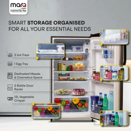MarQ By Flipkart 180BD3MQ24-G 183 L 2 Star Single Door Refrigerator