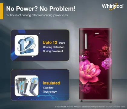 Whirlpool 205 WDE PRM 2S Wine Serena-Y 184 L 2 Star Single Door Refrigerator