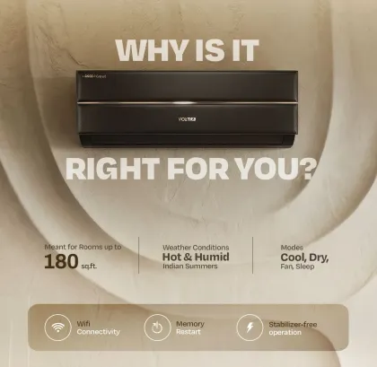 Voltas 183INV VERTIS LEATHERETTE AI TAN 1.45 Ton 3 Star 2026 Inverter Split AC