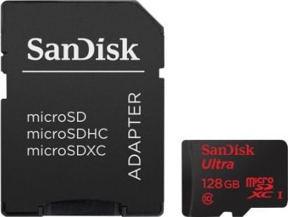 SanDisk Ultra 128GB MicroSDXC Class 10 UHS Memory Card Speed Up To 30MB/s With Adapter - SDSDQUA-128G-G46A