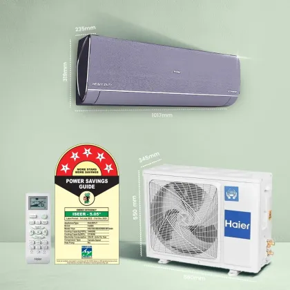 Haier Gravity Series HSU19G-MZAID5BN-INV 1.6 Ton 5 Star 2025 Inverter Split AC