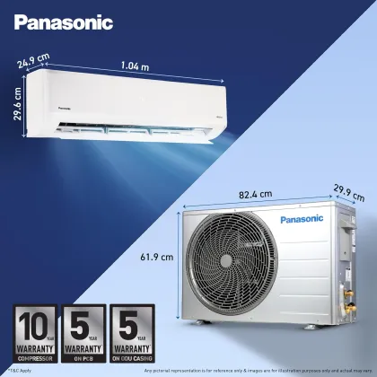 Panasonic CS/CU-NU24BKY4W 2 Ton 4 Star 2026 Inverter Split AC