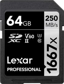 Lexar Professional 64GB SDXC UHS-II/U3 1667x Memory Card