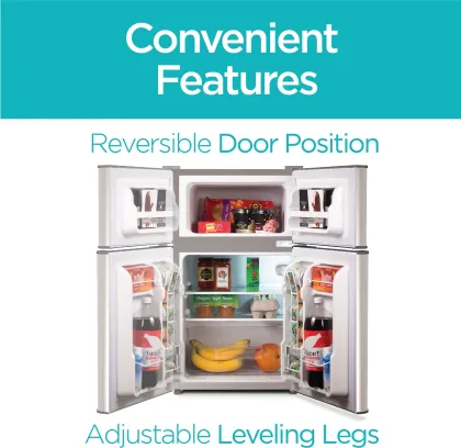 BLACK+DECKER BCRDK32V 3.1 Cu Ft Double Door Mini Refrigerator
