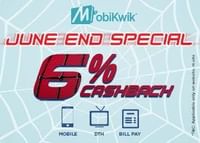 Get 6% Cashback on Recharge & Bill Payments | Valid on Web & App