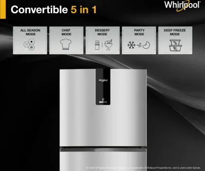 Whirlpool IF INV ELT DF355 Lunar Steel-Y 308 L 3 Star Double Door Refrigerator