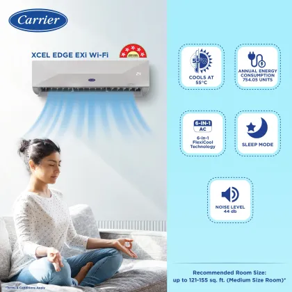 Carrier Xcel Lumo Exi CAI18CL5R34W0 1.5 Ton 5 Star 2025 Inverter Split AC
