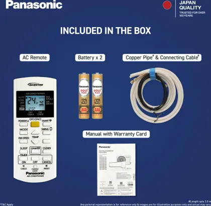Panasonic CS/CU-SU12BKY3W 1 Ton 3 Star 2026 Inverter Split AC