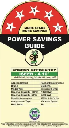 O General ASGG36CETB-B 3 Ton 5 Star Inverter Split AC
