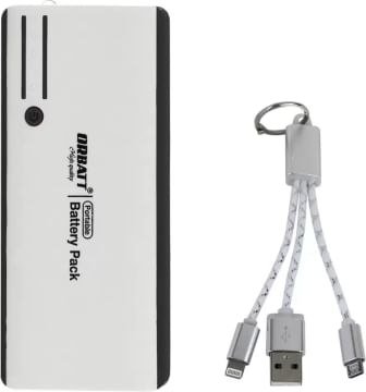 Orbatt 10000 mAh Power Bank (X2, Fast Charging with 2in1 Small Cable)