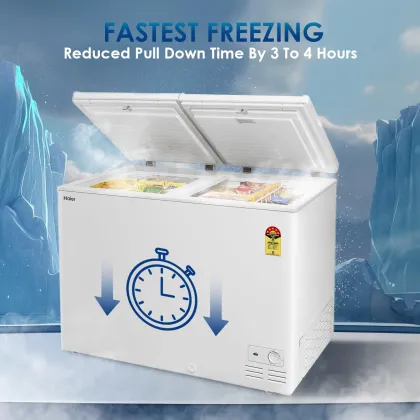 Haier HFC-320DM5 320 L 5 Star Double Door Freezer