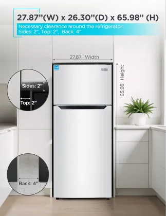 BLACK+DECKER BR1460HW 14.6 Cu Ft Double Door Refrigerator