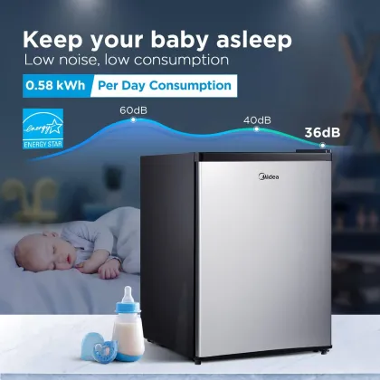Midea WHS-87LSS1 2.4 Cu Ft Single Door Mini Refrigerator