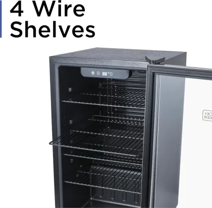 BLACK+DECKER BDB31HS 3.3 Cu Ft Single Glass Door Mini Refrigerator