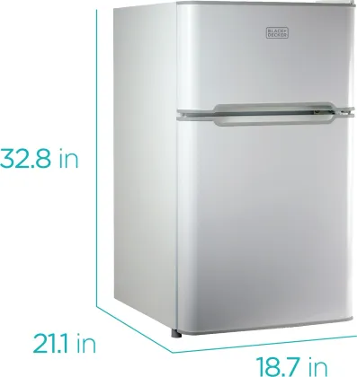 BLACK+DECKER BCRDK32W 3.1 Cu Ft Double Door Mini Refrigerator