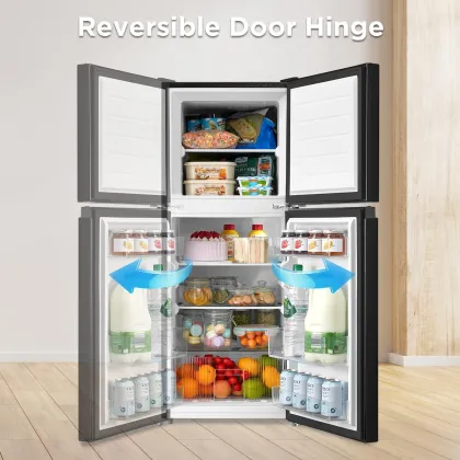Midea MERM45S3ABB 4.5 Cu Ft Double Door Refrigerator