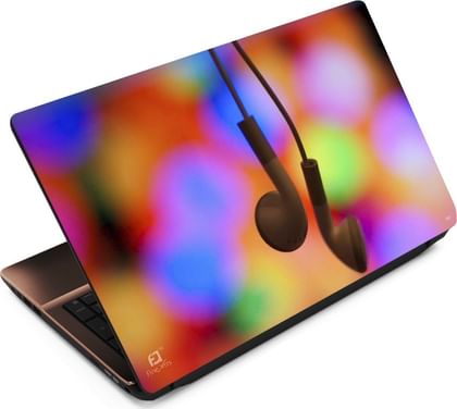 Finest Earphone Color Back Vinyl Laptop Decal (All Laptops with screen size upto 15.6inch)