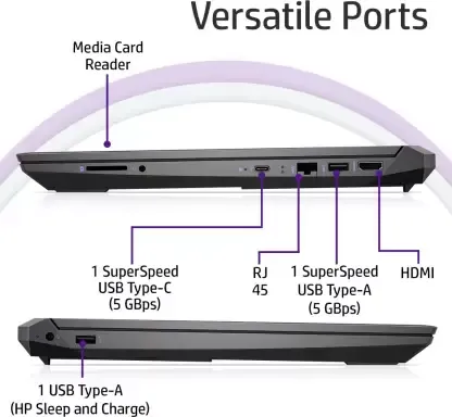 HP 15-EC2075AX Gaming Laptop (Ryzen 5 5600H/ 8GB/ 512GB SSD/ Win10 Home/ 4GB Graph)
