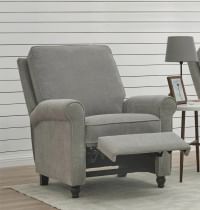 Bantia Furniture Stockholm Fabric Manual 1 Seater Recliner In Dark Grey Colour