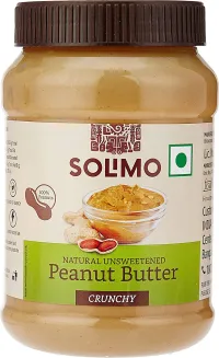 Amazon Brand - Solimo Natural Unsweetened Peanut Butter, 1 kg