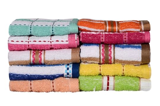 Casa Copenhagen Basics 10 Piece 400 GSM Cotton Face Towel Set - Multicolour