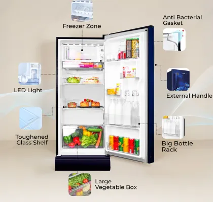 Haier HED-205MHBA-P 190 L 5 Star Single Door Refrigerator