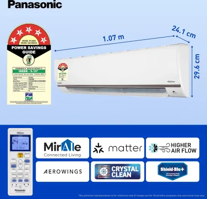 Panasonic CS/CU-HU18BKYFM 1.5 Ton 5 Star 2025 Inverter Split AC